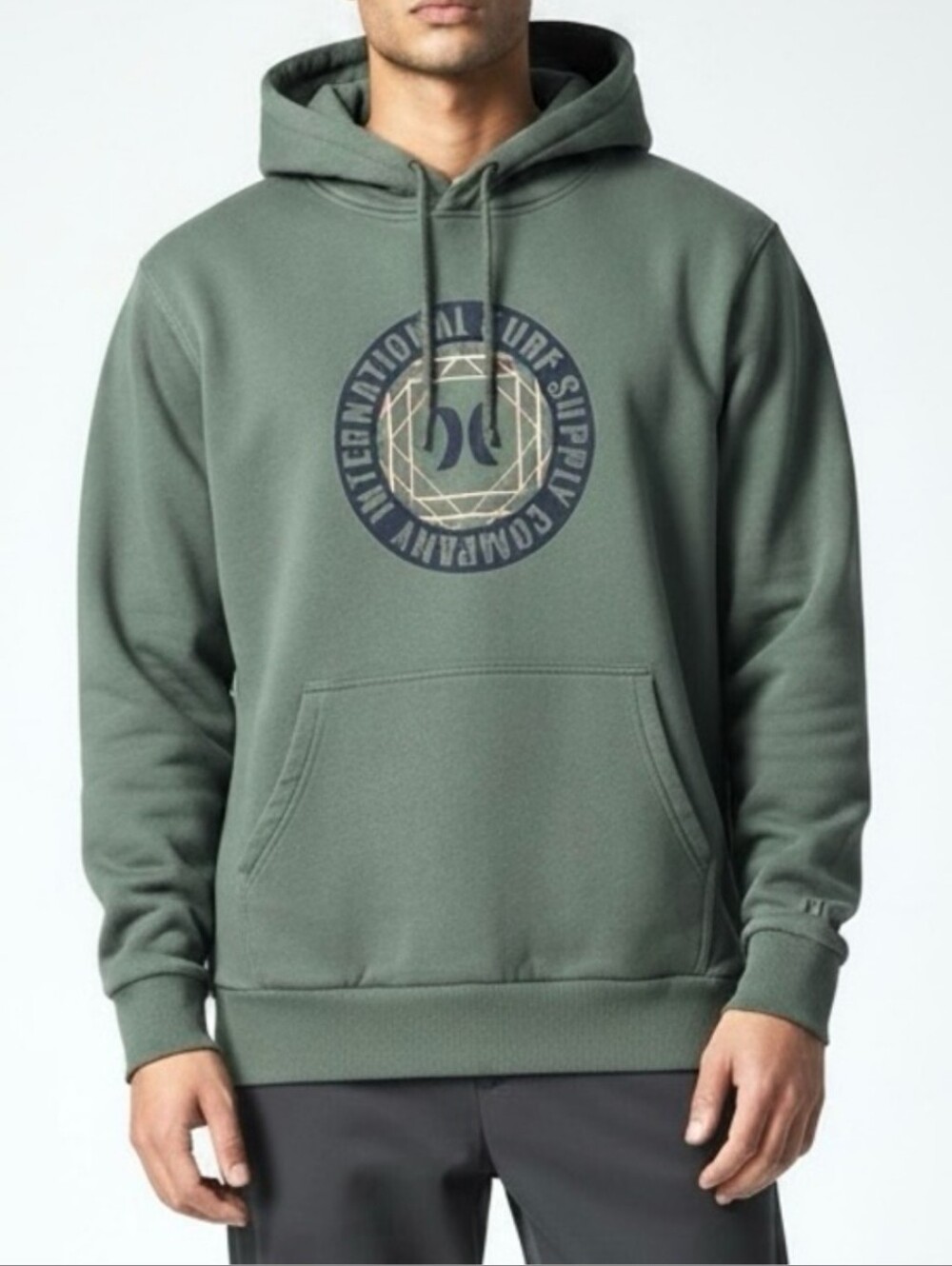 HURLEY Green Graphic Hoodie Size Medium